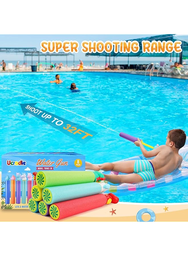 KASTWAVE Water Squirter For Kids Super Foam Soakers Blaster Squirt Guns Pool Noodles Toy With Plastic Handle Summer Swimming Beach Garden Fighting Game Outdoor Toys For Kids Boys Girls Adults (8 Pack) - Image 3