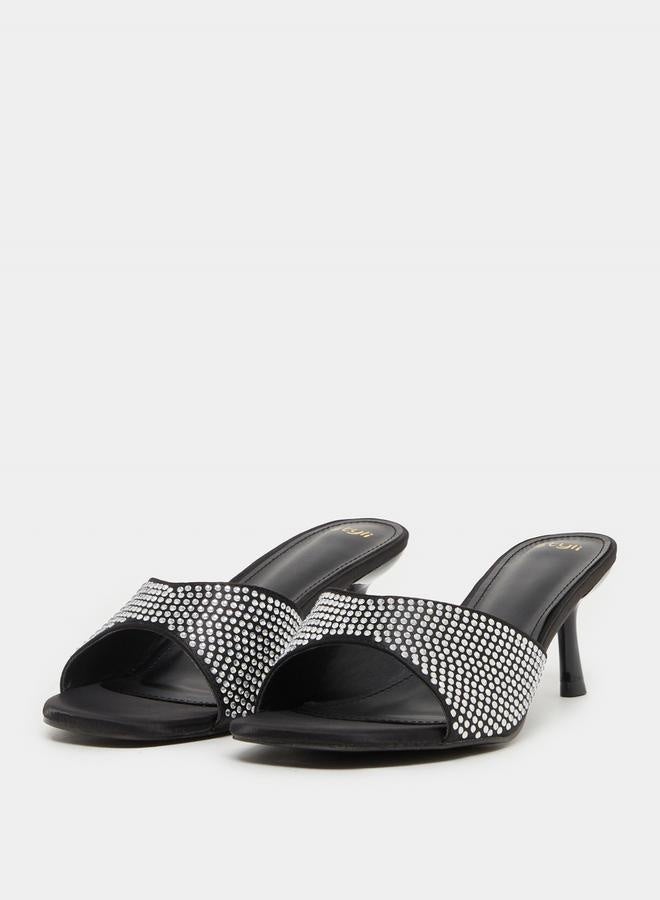 ستايلي صنادل بكعب رفيع مفتوحة من الأمام مزينة - Image 2