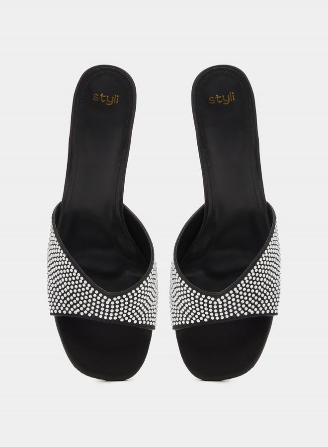 ستايلي صنادل بكعب رفيع مفتوحة من الأمام مزينة - Image 5