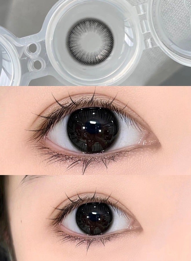 Mill creek color contact lenses 14.2MM hydrogel lenses yearly use 1 pair of 2 black glasses - Image 2