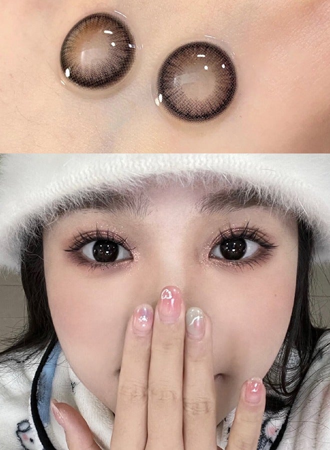 Mill creek color contact lenses 14.2MM hydrogel lenses yearly use 1 pair of 2 black glasses - Image 3