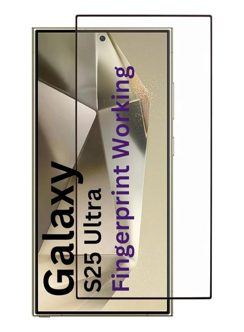 Screen Protector for Samsung Galaxy S25 Ultra 9D Full Coverage Anti-Scratch High Transparency Bubble-Free Tempered Glass Support Fingerprint Unlock Screen Protector For Samsung Galaxy S25 Ultra - Image 2