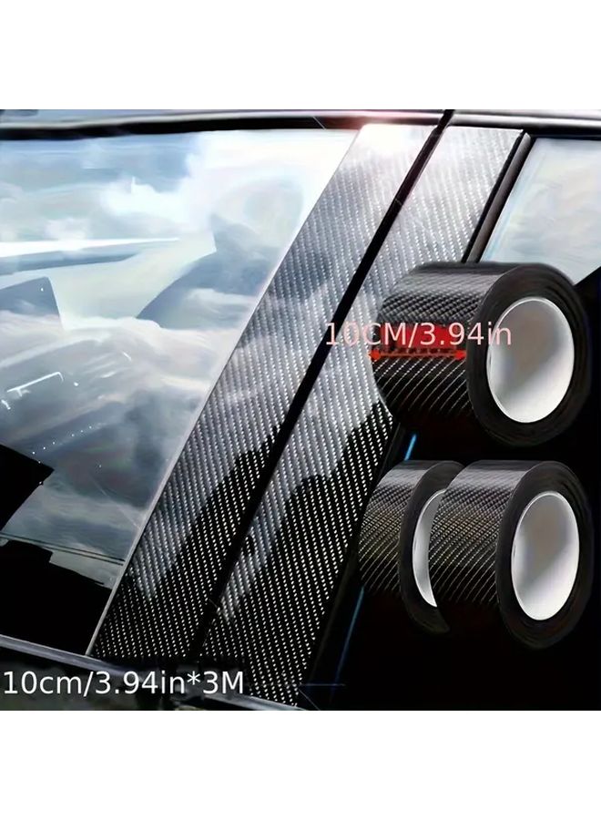 Carbon Fiber Vinyl Wrap Film 3.93in x 118.11in Scratch Resistant Car Decal For Exterior Interior Auto Decoration - Image 1