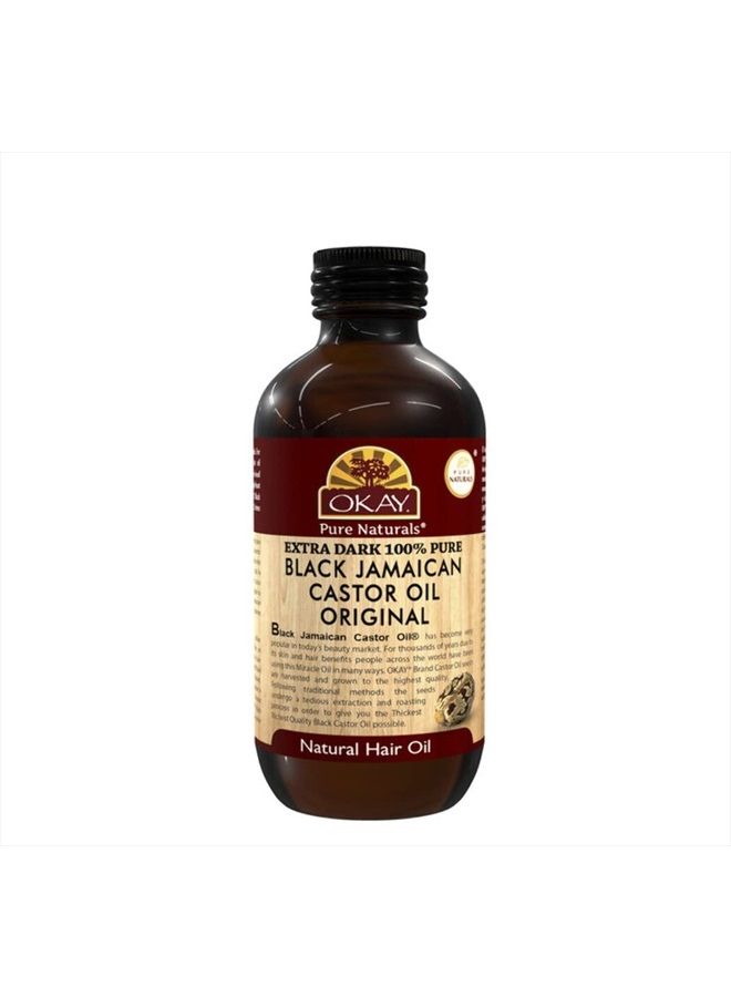 OKAY | Extra Dark 100% Natural Black Jamaican Castor Oil | For All Hair Textures & Skin Types | Grow Strong, Healthy, Smooth and Thick Hair | With Vitamin E - Omega 6 & 9 | 4 oz - Image 1