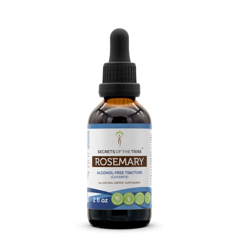 Secrets of the Tribe Rosemary AlcoholFree Liquid Extract Rosemary Rosmarinus Officinalis Dried Leaf Tincture Supplement 2 FL OZ