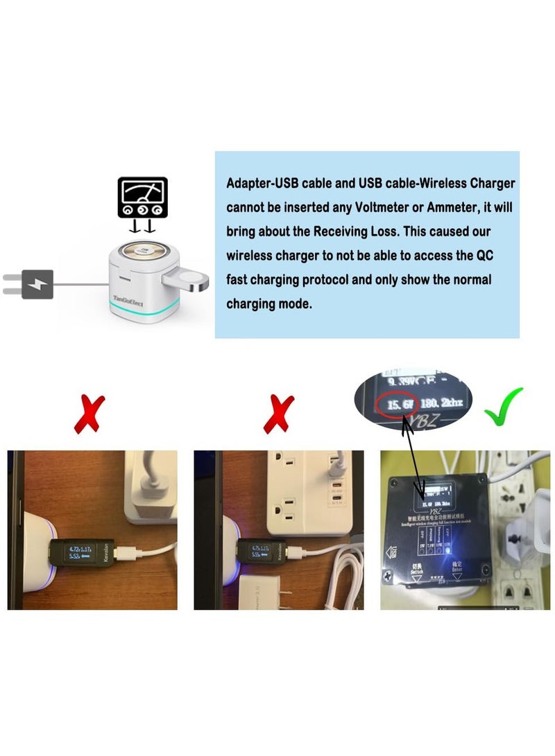 SOLARAE 3 in 1 Wireless Charging Station, Magnetic Charger Stand Fit for iPhone 15/14/13/12, Fit for Apple Devices 15W Fast Charging Wireless Charger Cube, Travel Charger Fit for iWatch & AirPods' 2/3/Pro - Image 5
