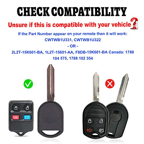 Beefunny Pair Replacement Upgraded Flip Remote Car Key Fob 315MHz 4D63 Chip for Ford Lincoln Mercury CWTWB1U345, CWTWB1U331, CWTWB1U322, GQ43VT11T - Image 2