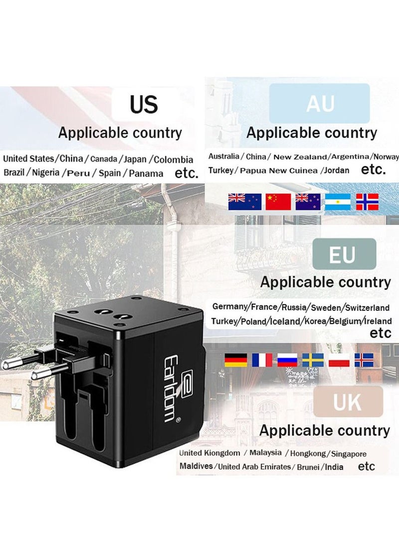 Earldom Universal Travel Adapter All in One International World Travel AC Power Converter Plug Socket - Image 2