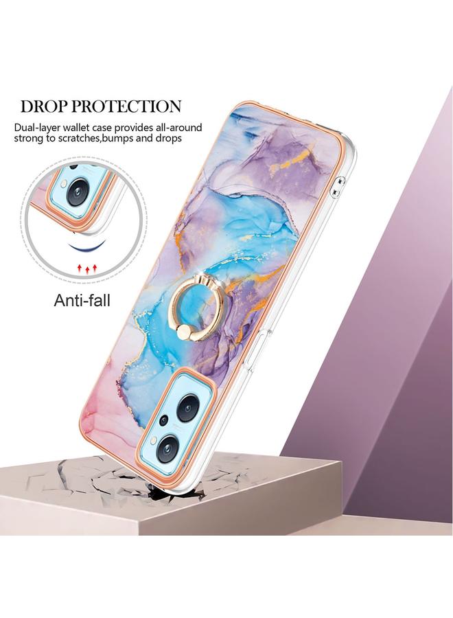 اس-توب جراب لهاتف OPPO Realme 9i / A36 / A96 4G مطلي بالكهرباء IMD TPU جراب هاتف مع حلقة - Image 2