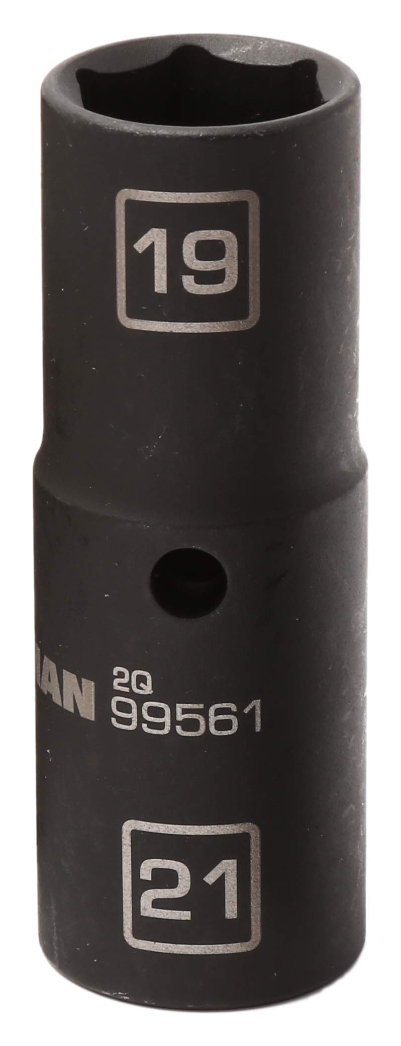 Steelman 12Inch Drive 6Point 19mm x 21mm Thin Wall Double Ended Impact Flip Socket Durable CorrosionResistant Steel LaserEtched Callouts