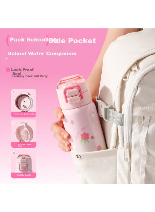 cille Xile Children's Insulated Bottle 316 Stainless Steel Portable Large Capacity Student Water Cup Straw Cup For Boys And Girls Winter - Image 4
