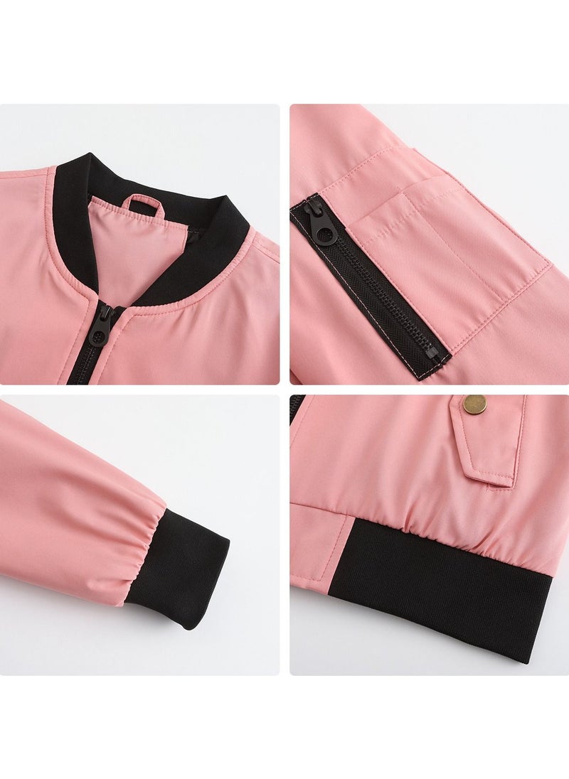 2023 Women's Spring and Autumn New Thin Flight Jacket Loose Standing Neck Baseball Jersey Pink - pzsku/Z6A251C248256169671B4Z/45/_/1691737838/1a489ee5-df0f-4c01-8036-26e88744052b