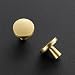 JOY DECOR 25 Pack Kitchen Cabinet Knobs Solid Drawer Knobs Dresser Knobs 114 Inch Drawer Pulls Brushed Brass Cabinet Hardware for Dresser Drawers Round Cabinet Door Knobs Simple Drawer Handles - Image 2