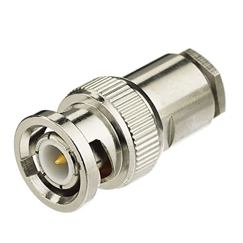 Eightwood BNC Male Plug Solder Clamp Connector 10-Pack Compatible with RG58 RG142 LMR195 Coax Cable - Image 1