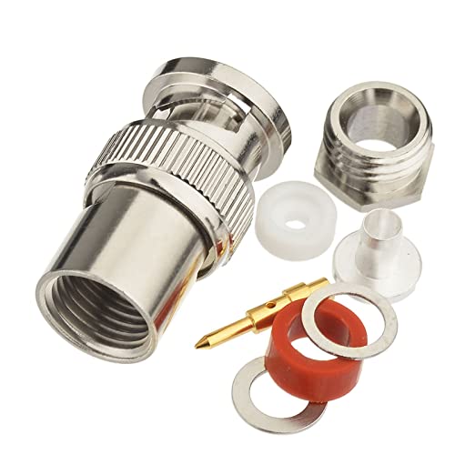 Eightwood BNC Male Plug Solder Clamp Connector 10-Pack Compatible with RG58 RG142 LMR195 Coax Cable - Image 3