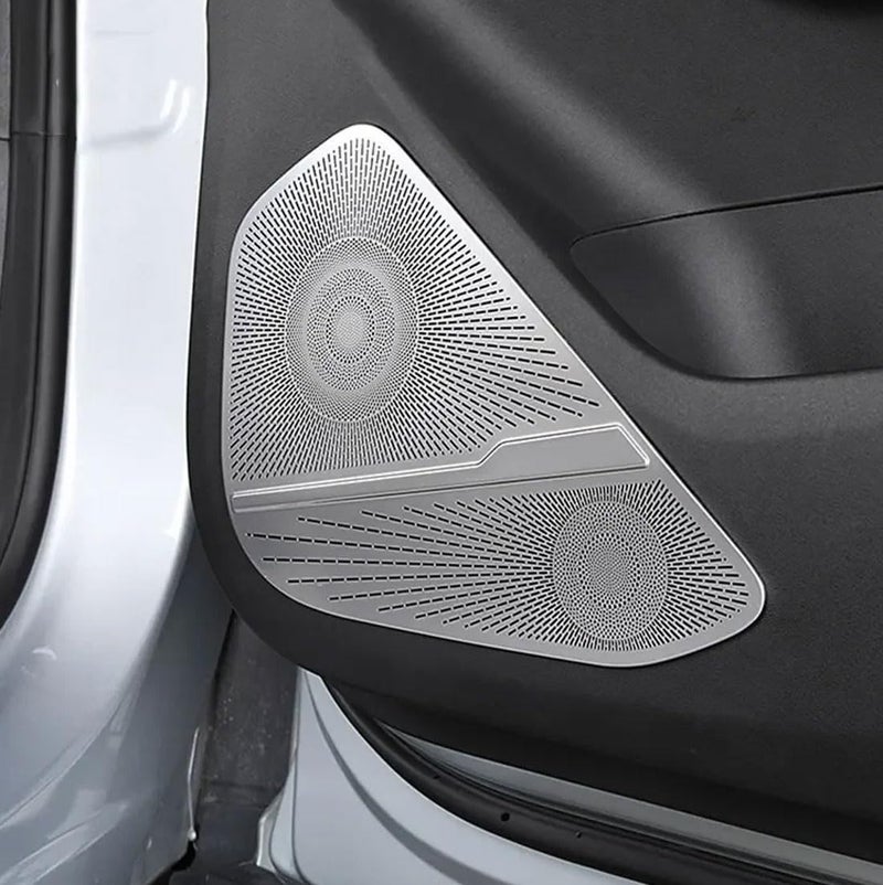 DSUTMLE Car Speaker Triam Cover for Boyue L Atlas 2023-2025 Stainless Steel Frame Metal Mesh Grill Cover Audio Decorative Protective Accessories,Car-door-horn-cover-4pcs - Image 2