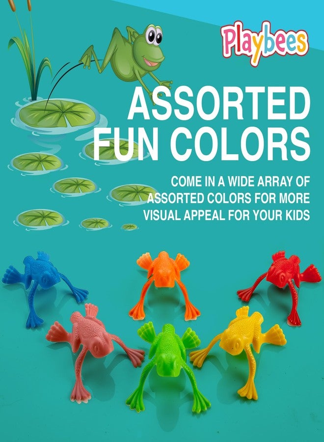 Playbees Mega Pack of Jump n Leap Frog Toys - 144 Pack - 2 Inch - Assorted Colors Jumping Passover Plastic Frogs for Bible Story Toys, Endless Fun Party Favors, Goody Bag Fillers, Classroom Prize - Image 4