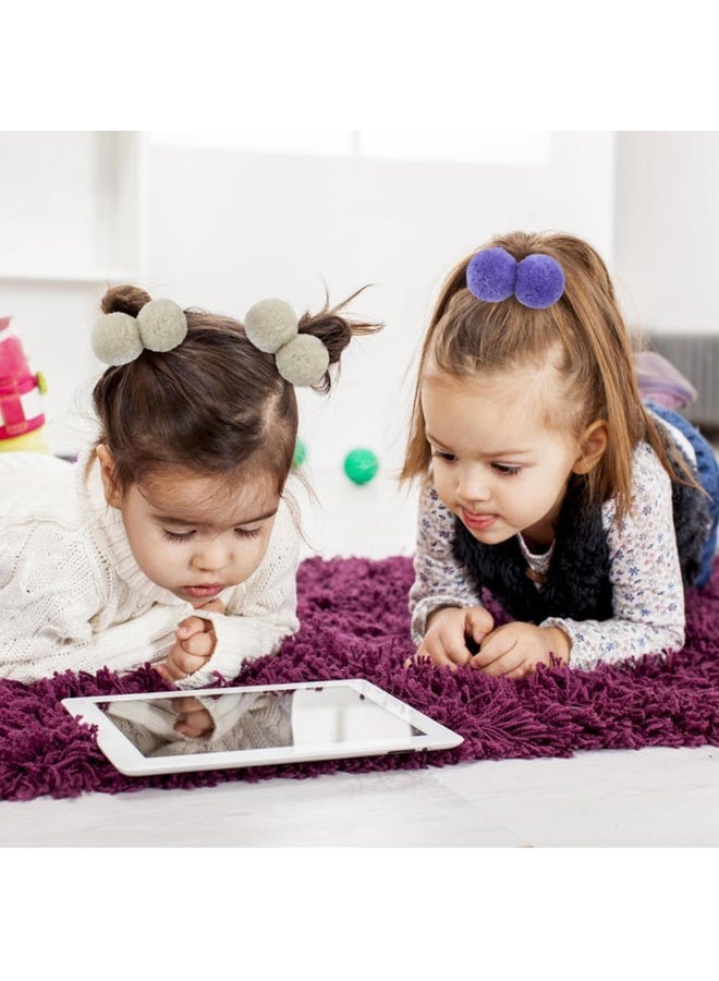 Cinaci 30 Pack/15 Pairs Cute 3cm/1.2" Pompom Hair Ties Scrunchies Elastics Pigtail Ponytail Holders Bands Ropes Accessories for Baby Girls Infants Toddlers Kids Children - Image 3