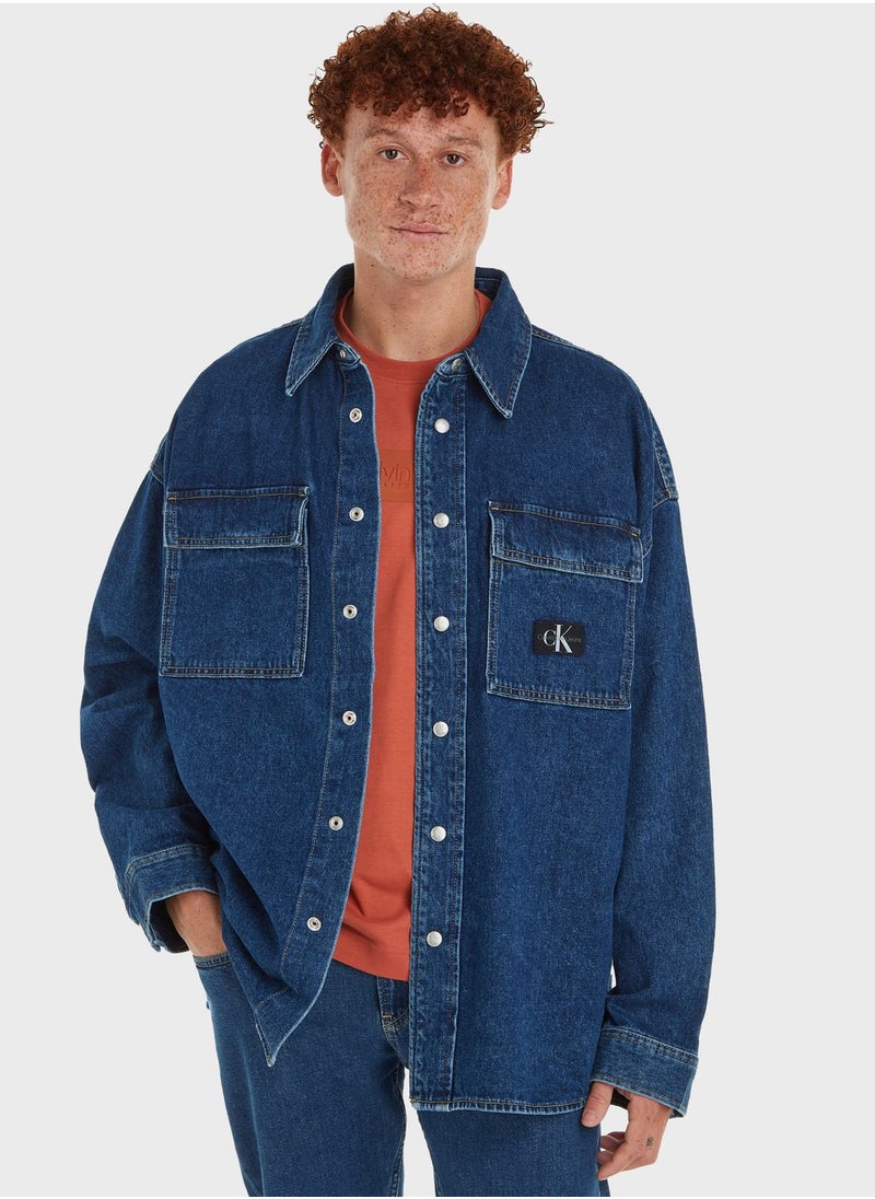Calvin Klein Jeans - Oversized Mid Wash Denim Shirt - Image 1