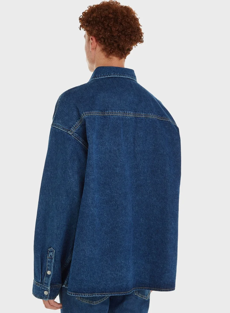 Calvin Klein Jeans Oversized Mid Wash Denim Shirt