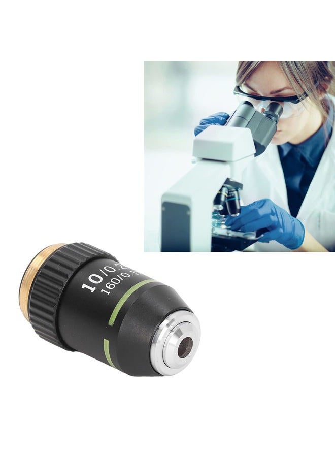 Natudeco Achromatic Objective Lens 10X High Power Microscope Lens 20.2mm Interface Standard RMS Microscope Eyepiece Replacement - Image 2