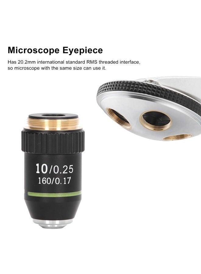 Natudeco Achromatic Objective Lens 10X High Power Microscope Lens 20.2mm Interface Standard RMS Microscope Eyepiece Replacement - Image 3