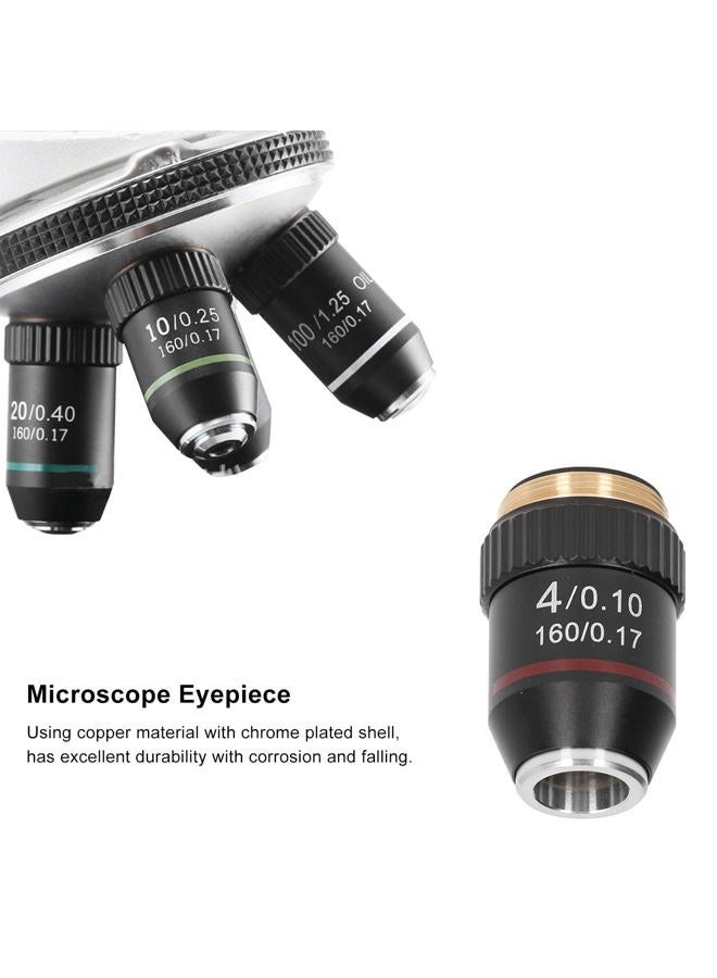 Natudeco Achromatic Objective Lens 10X High Power Microscope Lens 20.2mm Interface Standard RMS Microscope Eyepiece Replacement - Image 5