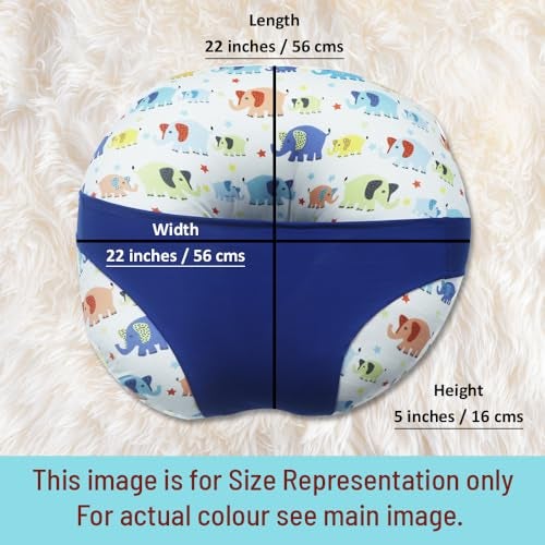Kradyl Kroft 5in1 Baby Feeding Pillow with 100% Cotton Removable Cover | Breastfeeding Pillow | Nursing Pillow with Belt and Hoop (Cute Ellis) - Image 4