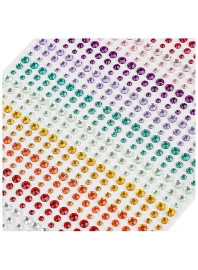Crystal Rhinestone Stickers 15 Colors Kids DIY Embellishment Self Adhesive Jewels Sticker Colorful Diamond - Image 5