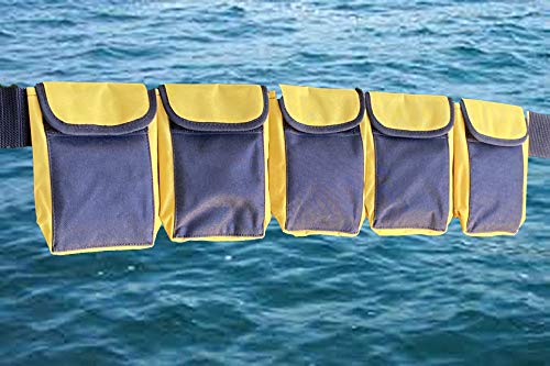 AKM-Scuba Diving Pocket Weight Belt (5 Pocket Medium Yellow) - Image 2