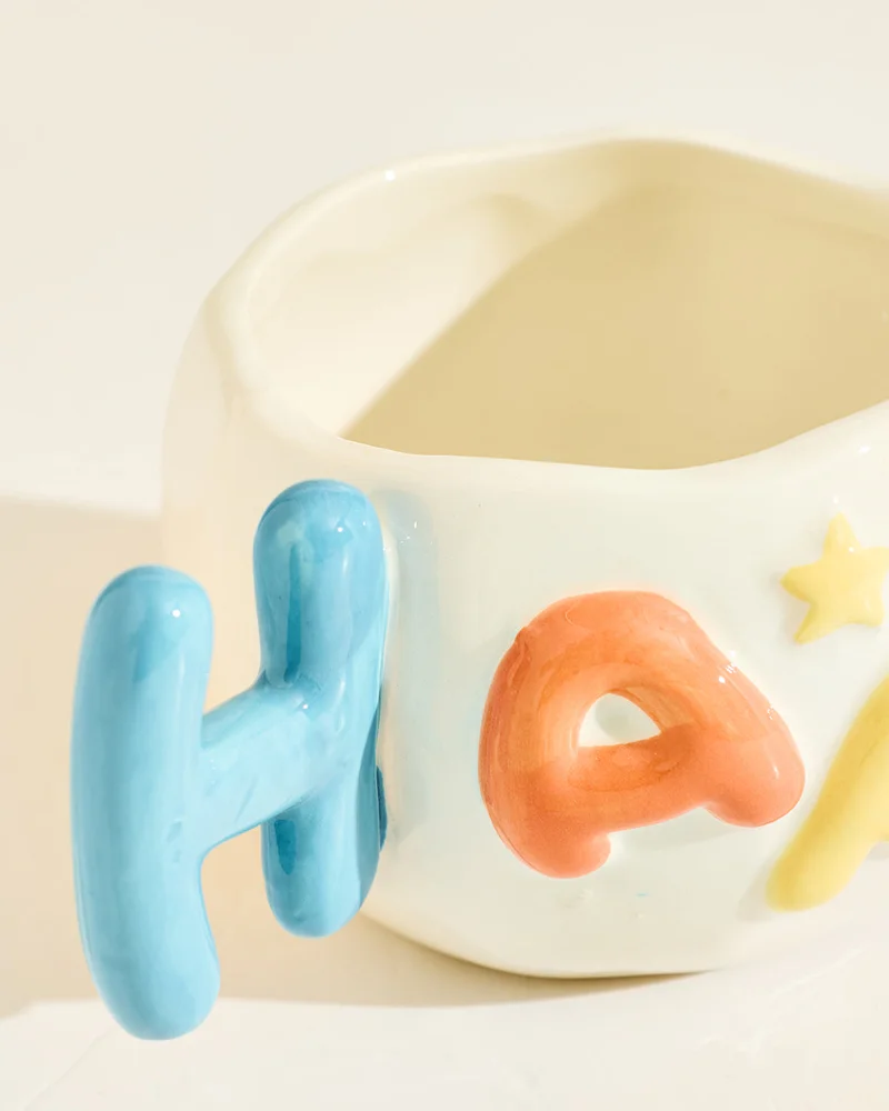REDTAG Assorted 3D HAPPY Letters Mug 11oz