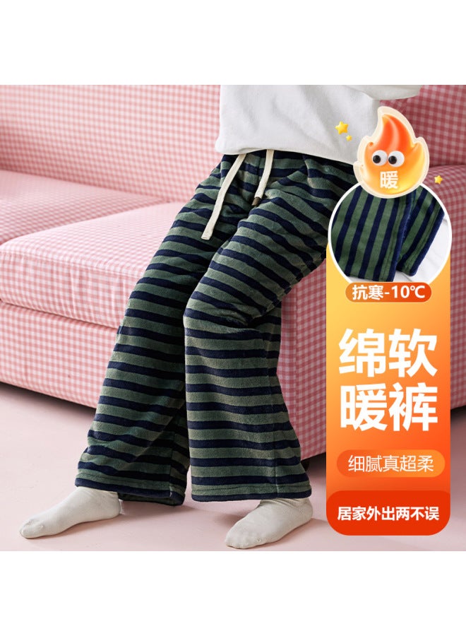 New Cartoon Thickened Children's Winter Coral Fleece Sweet Cute Loose Pajama Pants For Girls Milk Fleece