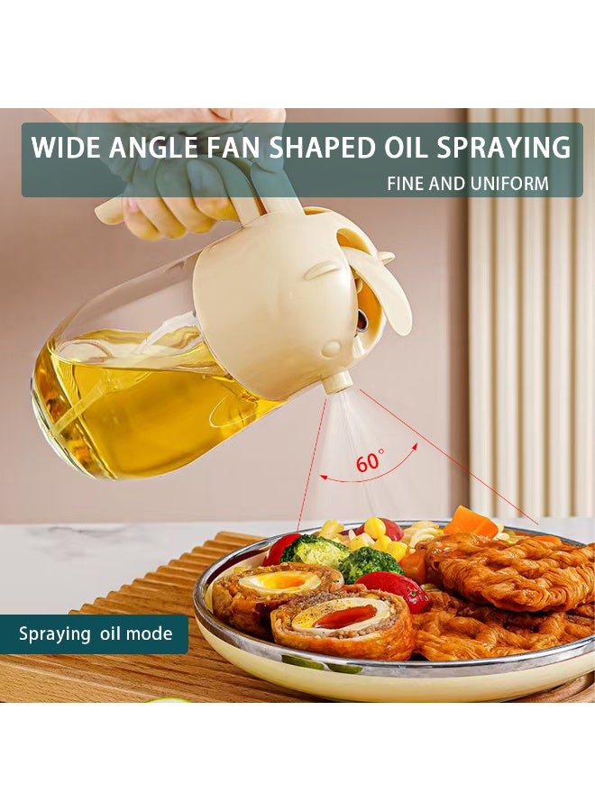 ACYYH 580ML Glass Oil Dispenser with Auto-Flip Lid, Kitchen Cooking Oil Bottle with Handle, Beige,Suitable for use in the kitchen, for barbecuing, and for group dining. - Image 4