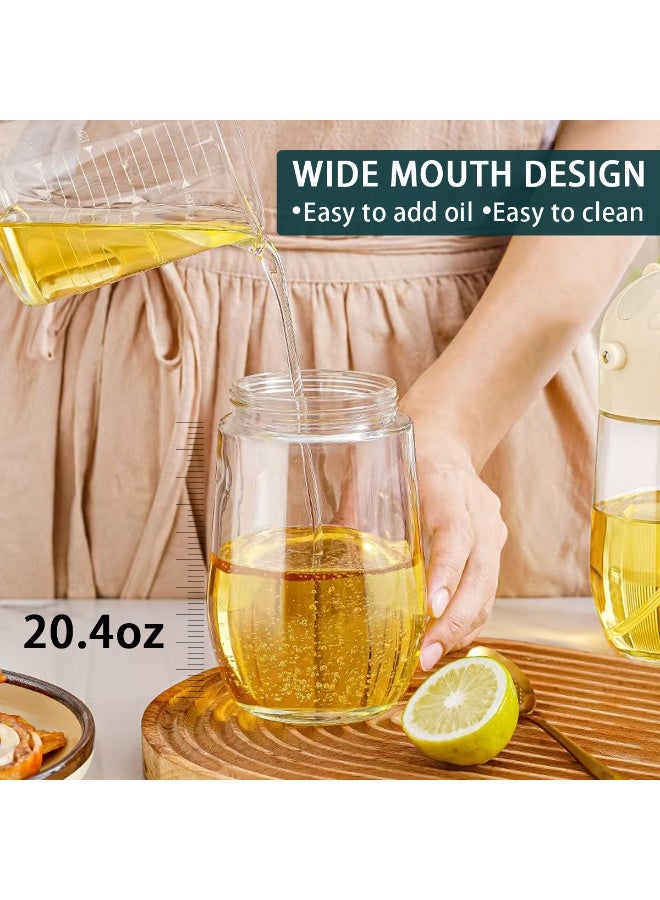 ACYYH 580ML Glass Oil Dispenser with Auto-Flip Lid, Kitchen Cooking Oil Bottle with Handle, Beige,Suitable for use in the kitchen, for barbecuing, and for group dining. - Image 5