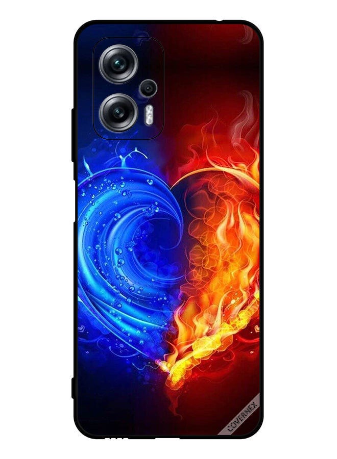 Covernex Protective Case Cover For Xiaomi Redmi Note 11T Pro Fire And Water Heart Wallpaper - Image 1