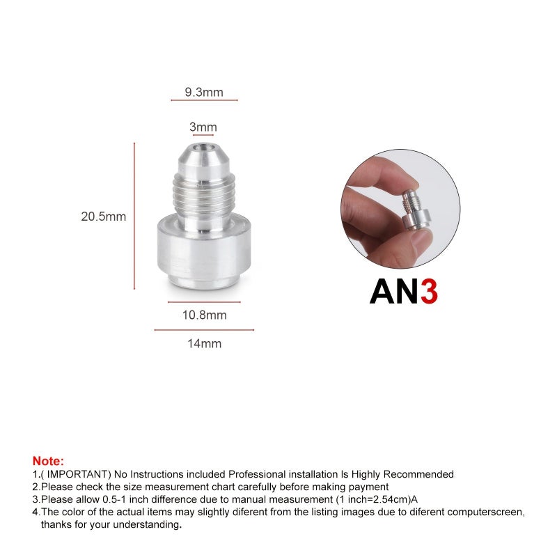AN4 Aluminum Alloy Fuel Tank Welded Connector Joint 2pcs Set - Image 4