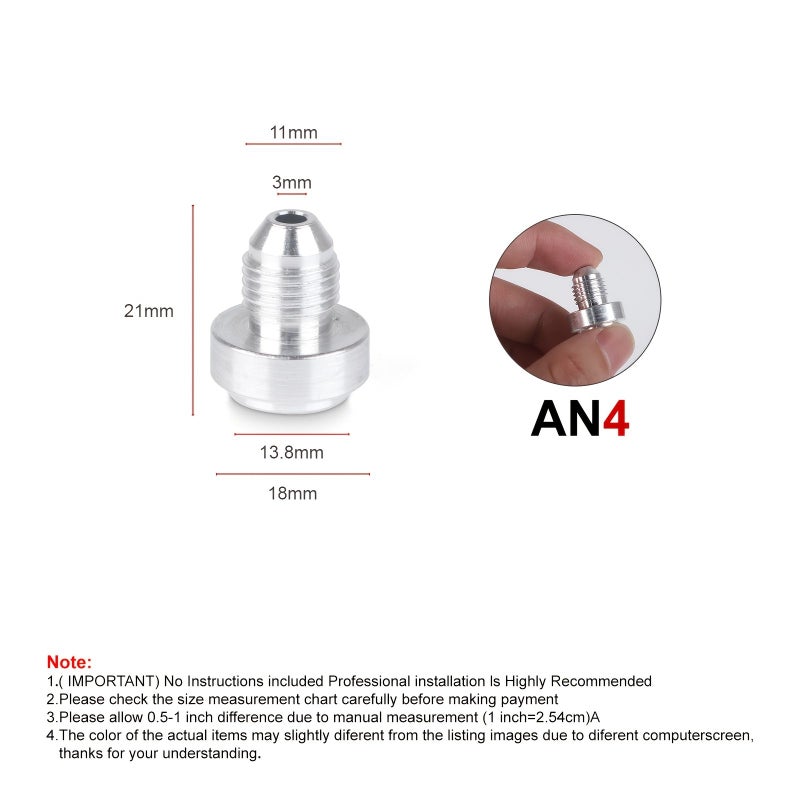 AN4 Aluminum Alloy Fuel Tank Welded Connector Joint 2pcs Set - Image 5