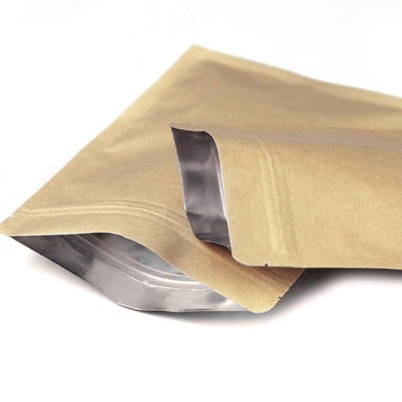 PABCK 5.5mil Thickness Inner Mylar Foil Kraft Paper Resealable Bags Heat Seal Airtight Pouch for Food Self Selling Storage Supplies (50, 3.1x4.3 inch) - Image 1