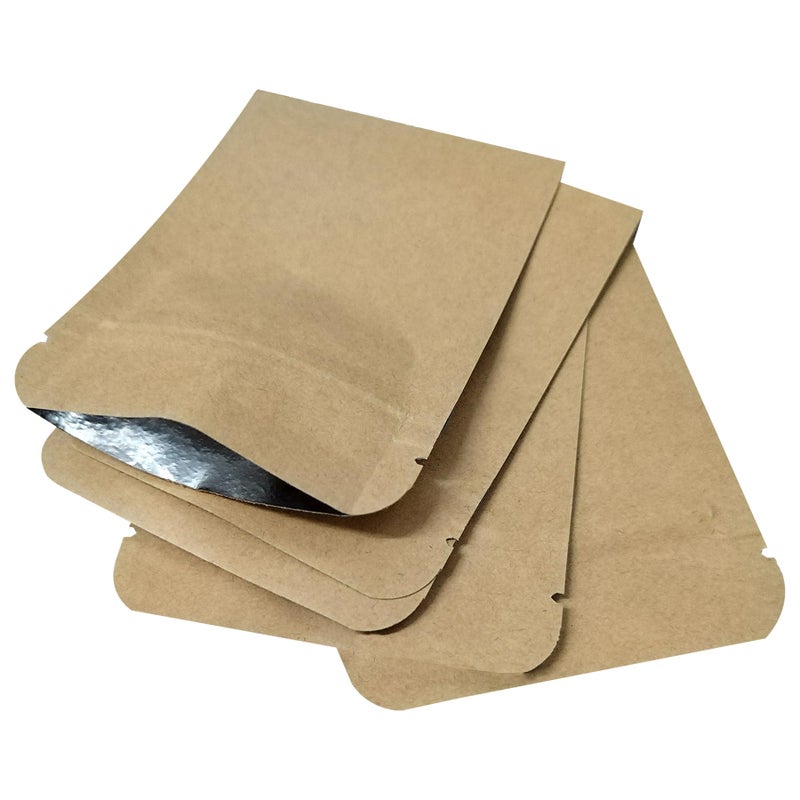 PABCK 5.5mil Thickness Inner Mylar Foil Kraft Paper Resealable Bags Heat Seal Airtight Pouch for Food Self Selling Storage Supplies (50, 3.1x4.3 inch) - Image 4