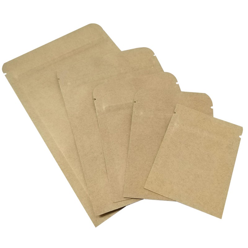 PABCK 5.5mil Thickness Inner Mylar Foil Kraft Paper Resealable Bags Heat Seal Airtight Pouch for Food Self Selling Storage Supplies (50, 3.1x4.3 inch) - Image 2