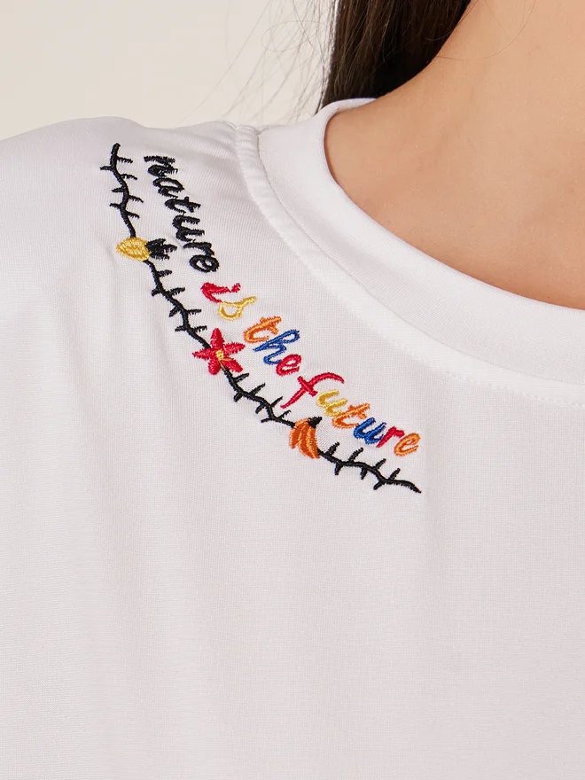 Take Two Take Two Embroidered Round Neck Sleeveless T-Shirt