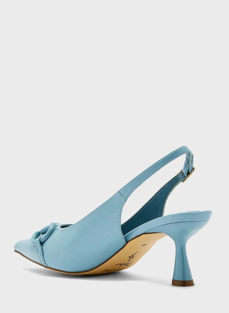 منبور Ankle Strap Mid Heel Sandals