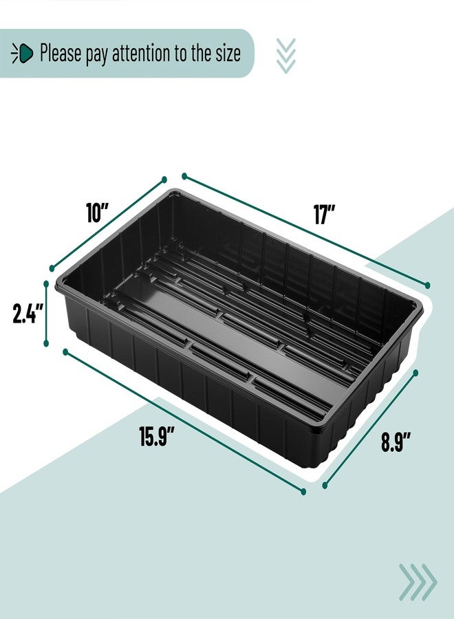 Mr. Pen- Plastic Growing Trays, 10 Pack, Black, 17”x10”, Plant Tray, Seed Tray, Seedling Tray, Propagation Tray, Plant Trays for Seedlings, Seedling Starter Trays, Microgreens Growing Trays - Image 3