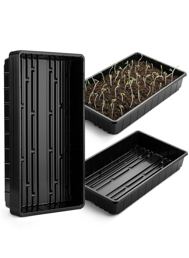 Mr. Pen- Plastic Growing Trays, 10 Pack, Black, 17”x10”, Plant Tray, Seed Tray, Seedling Tray, Propagation Tray, Plant Trays for Seedlings, Seedling Starter Trays, Microgreens Growing Trays - Image 1