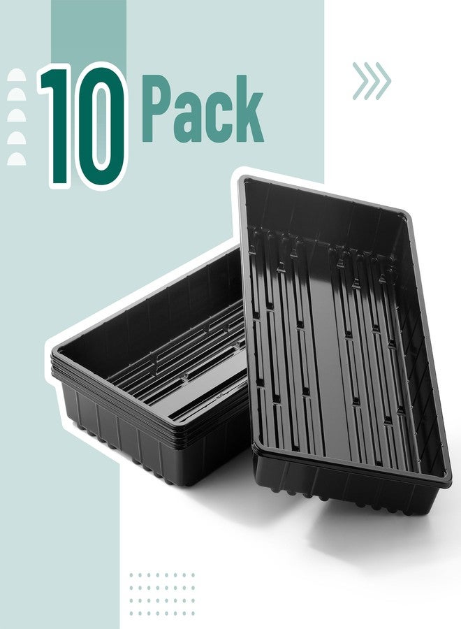 Mr. Pen- Plastic Growing Trays, 10 Pack, Black, 17”x10”, Plant Tray, Seed Tray, Seedling Tray, Propagation Tray, Plant Trays for Seedlings, Seedling Starter Trays, Microgreens Growing Trays - Image 2