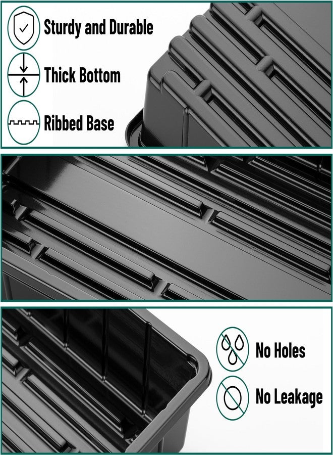 Mr. Pen- Plastic Growing Trays, 10 Pack, Black, 17”x10”, Plant Tray, Seed Tray, Seedling Tray, Propagation Tray, Plant Trays for Seedlings, Seedling Starter Trays, Microgreens Growing Trays - Image 4