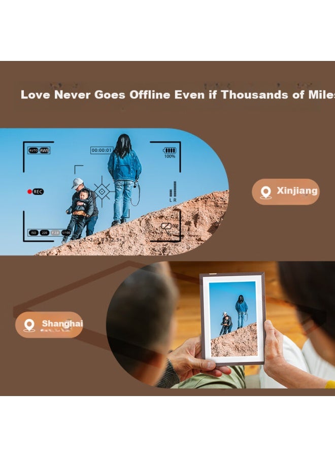 ARZOPA إطار صور إلكتروني رقمي ذكي سحابي 10 إنش ألبوم إلكتروني صور فيديو قابل للمس قابل للتثبيت على الطاولة/الحائط D10 هدية العيد - Image 4
