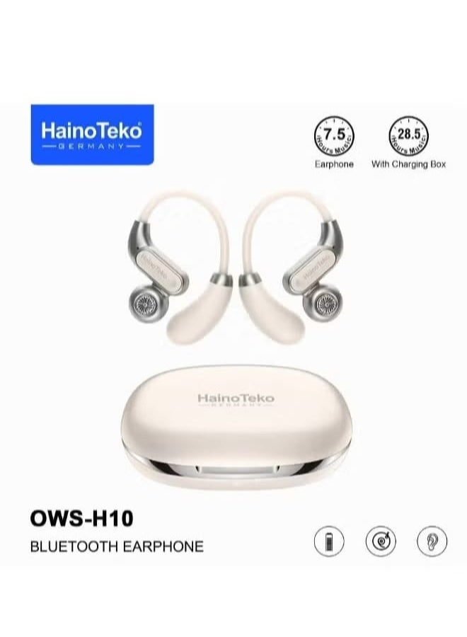 HainoTeko Germany Haino Teko OWS-H10 OpenFit Wireless Bluetooth Earphones Hi-Res Audio 28.5H Playtime With Microphone and Touch Cotrol Rose Gold - Image 1