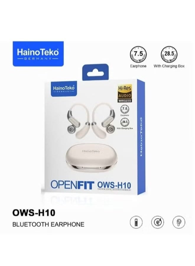 HainoTeko Germany Haino Teko OWS-H10 OpenFit Wireless Bluetooth Earphones Hi-Res Audio 28.5H Playtime With Microphone and Touch Cotrol Rose Gold - Image 4