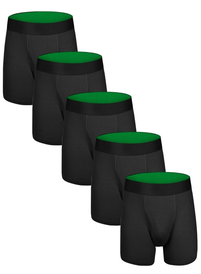 TIICHOO Incontinence Underwear for Men Leakproof Underwear with Absorbency Fly 5 Pack(XXL, Black of 5) - Image 1